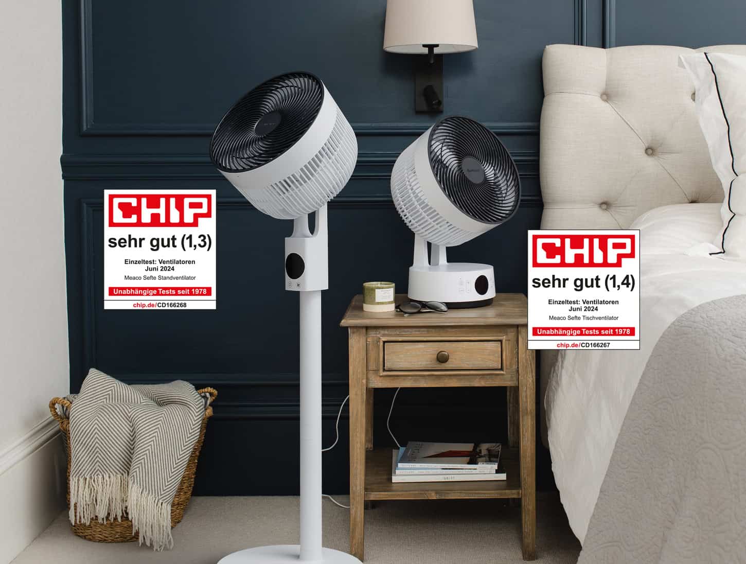 CHIP testsieger 2024 MeacoFan Sefte Tischventilator und Standventilator